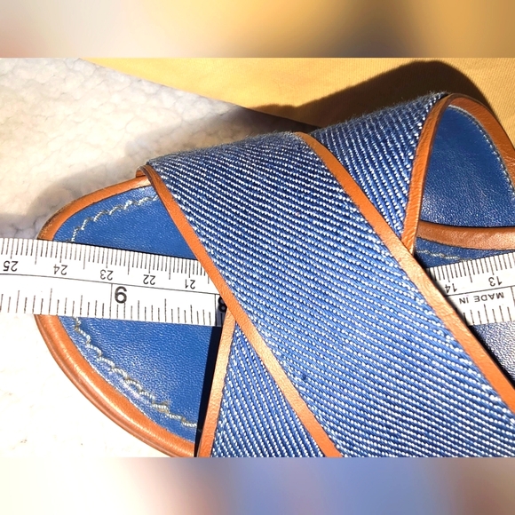 Louis Vuitton Blue Denim Wedge Platform Sandals size 37.5 - Picture 15 of 16